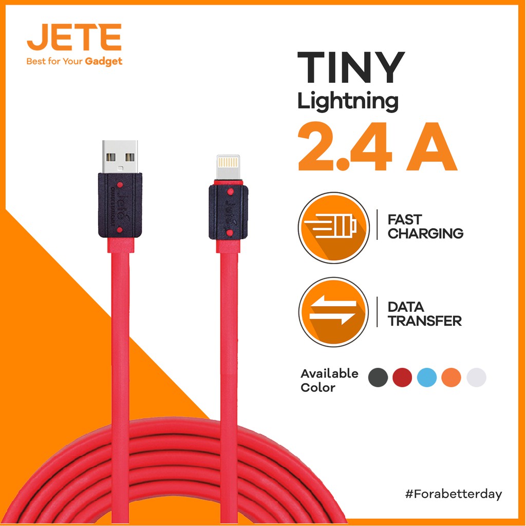 Kabel USB Iphone Lightning  Fast Charging JETE  Tiny - Garansi Resmi 2 Tahun