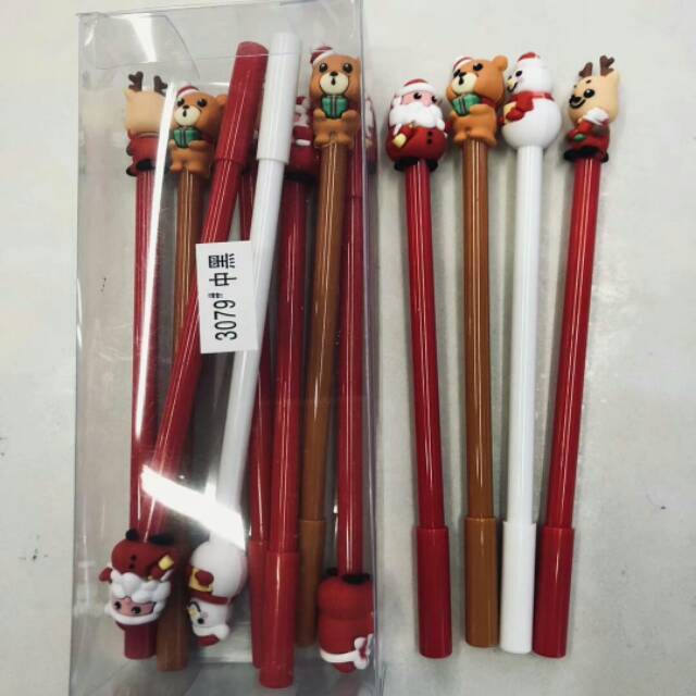 

Pen karakter lucu,NATAL isi12 pcs