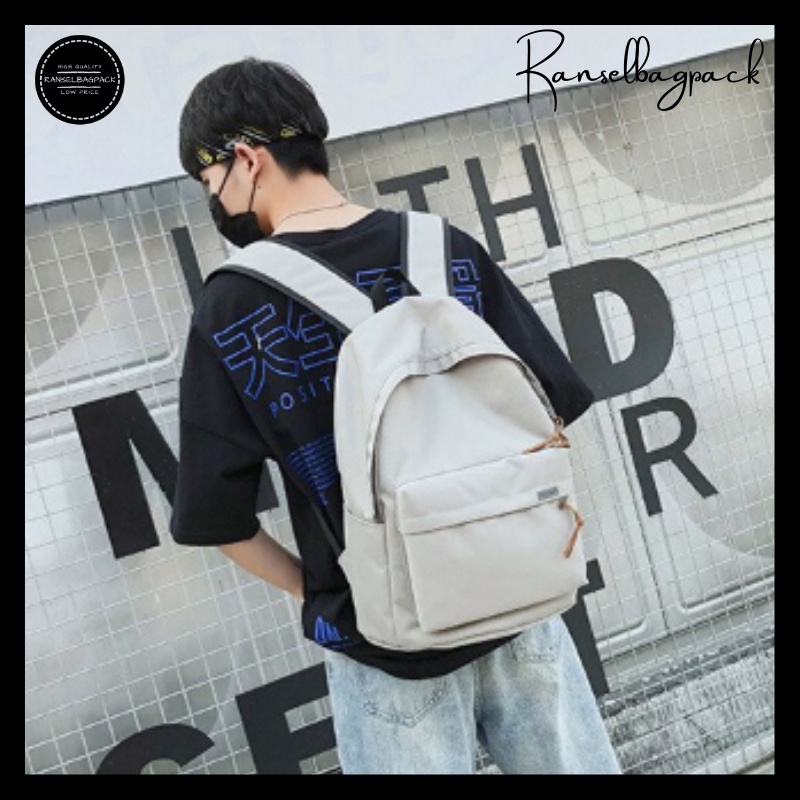 Tas Ransel Pria - Tas Sekolah Model Korea Fashion Kekinian Terbaru Murah Bagus Travel Backpack Punggung Multifungsi Stylish Simple Elegan Casual Cowok