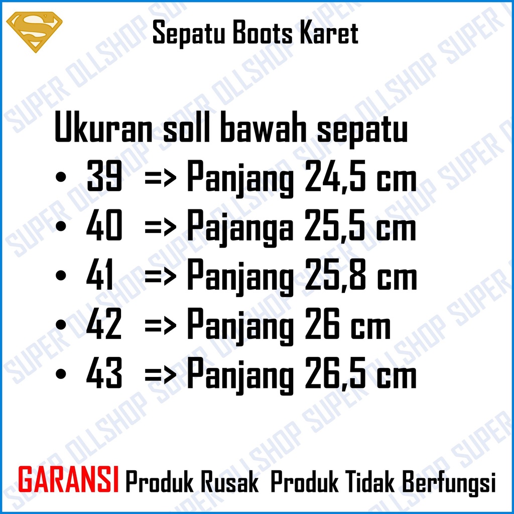 Sepatu Pria Safety Boot Bot But Boots Proyek Sawah Karet Hitam Tinggi Murah Lentur