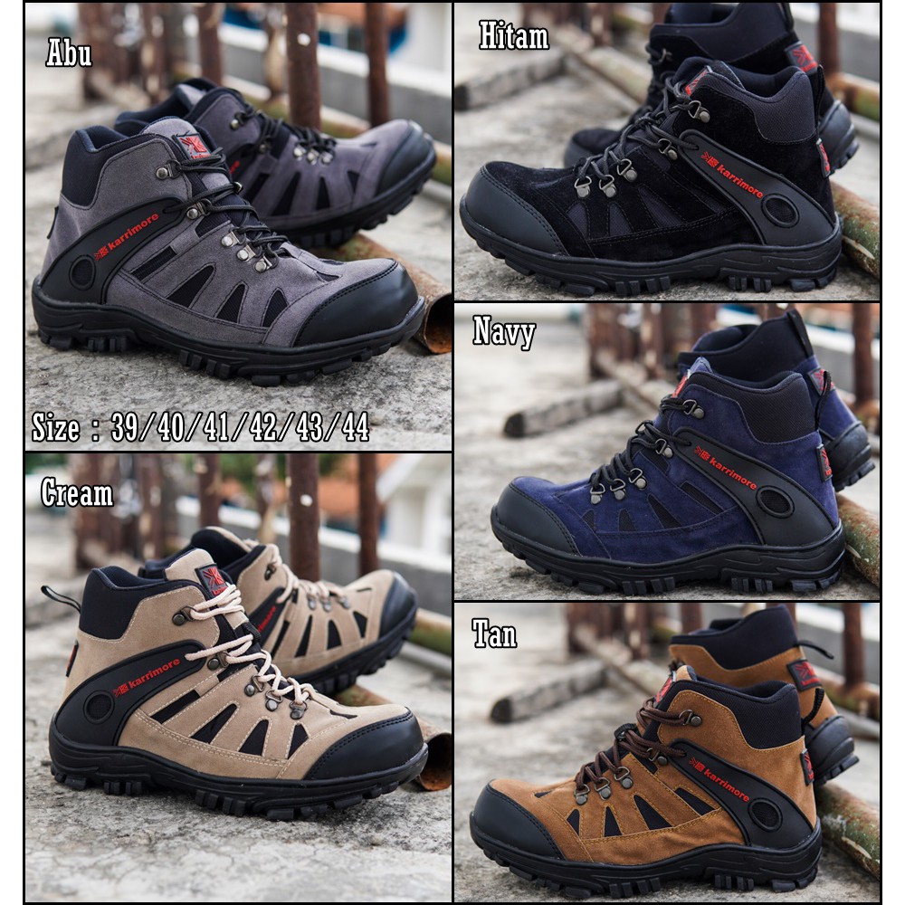 (COD) Sepatu Pria Karrimore Boots Safety Hiking Outdoor Bots Gunung Adventure Cowok Keren