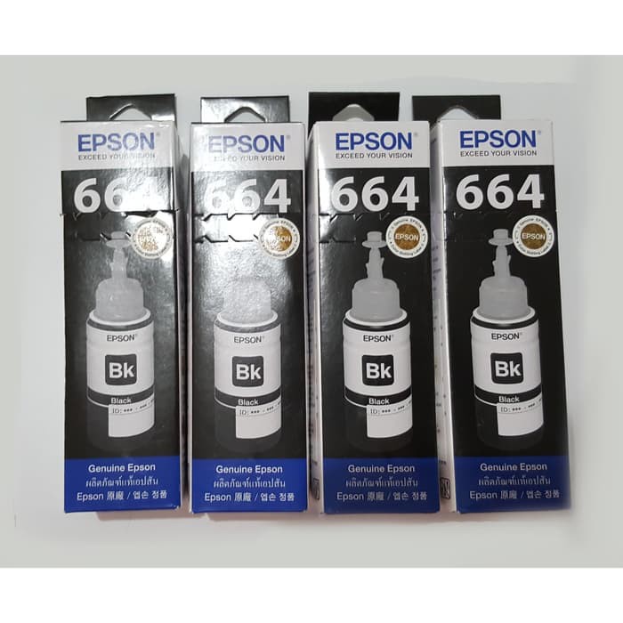 Epson Original Ink Tinta T6641 T 6641 664 Black Hitam