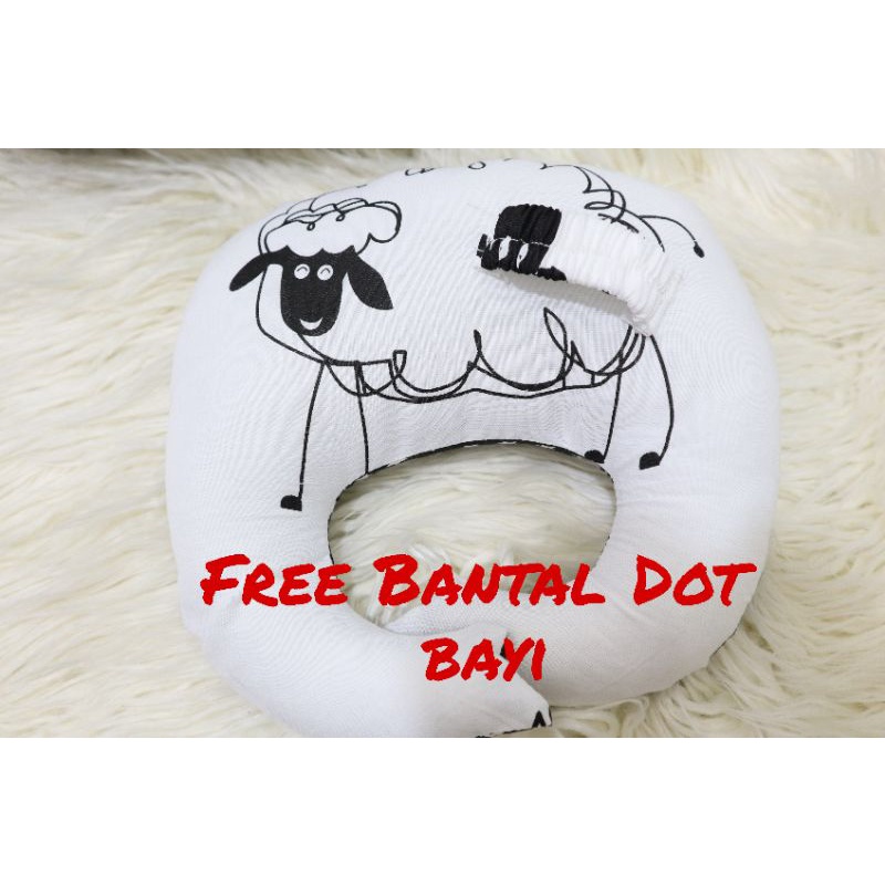 cod 2in1 sofa bayi multifungsi sabuk pengaman bahan katun jepang  free bantal dot dan tas mewah