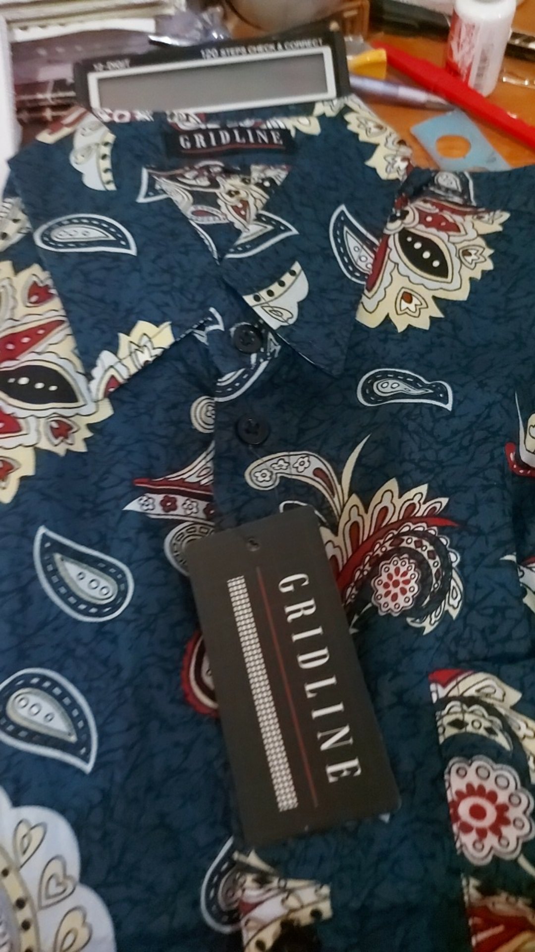 [gridline - Regular1] Kemeja Batik Pria Katun Lengan Pendek Regular R021 R022 R023 R024 R025 R026