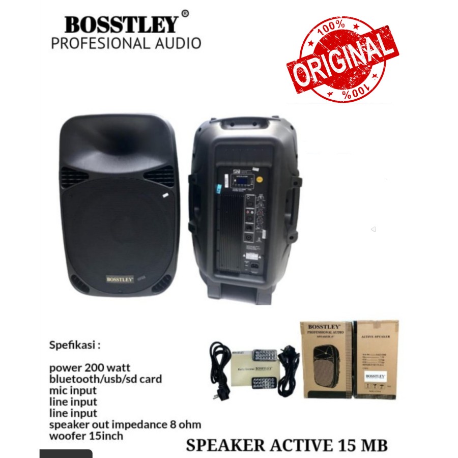 SPEAKER AKTIF BOSSTLEY MAX15MB / MAX 15MB / MAX 15 MB 15 INCH ORIGINAL