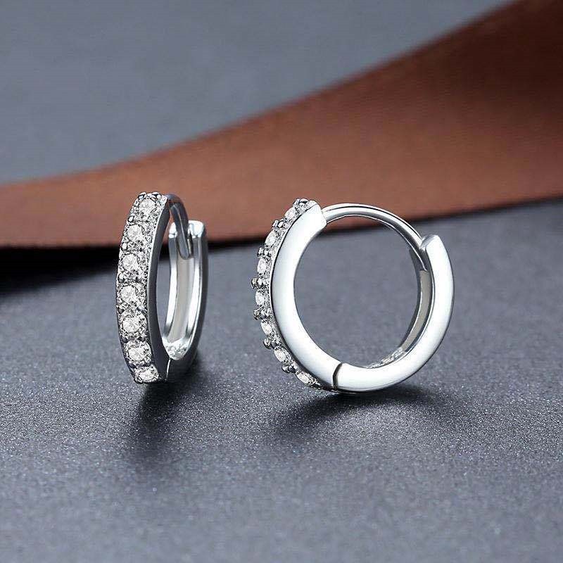 [ACKER] Kualitas Tinggi 18K Emas Glitter Diamond Hoop Earrings Untuk Wanita