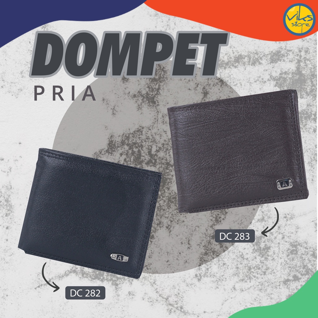 Dompet Cowok Pria Bahan Kulit Sintesis Wallet Polos Hitam Coklat