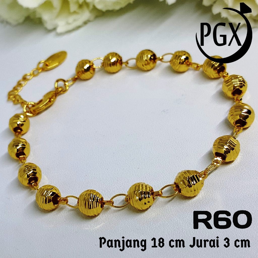 R060 - Gelang Rantai Besar Double Plat - Set Perhiasan Imitasi Xuping Lapis Emas