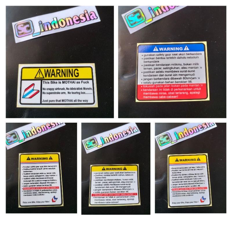 STIKER WARNING THAILAND..CABE CABEAN