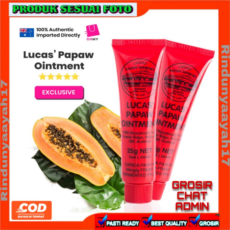 [RA] ORIGINAL LUCAS PAPAW OINTMENT LPO 25GR 75GR 25 75 GRAM PENGHALUS KULIT JERAWAT