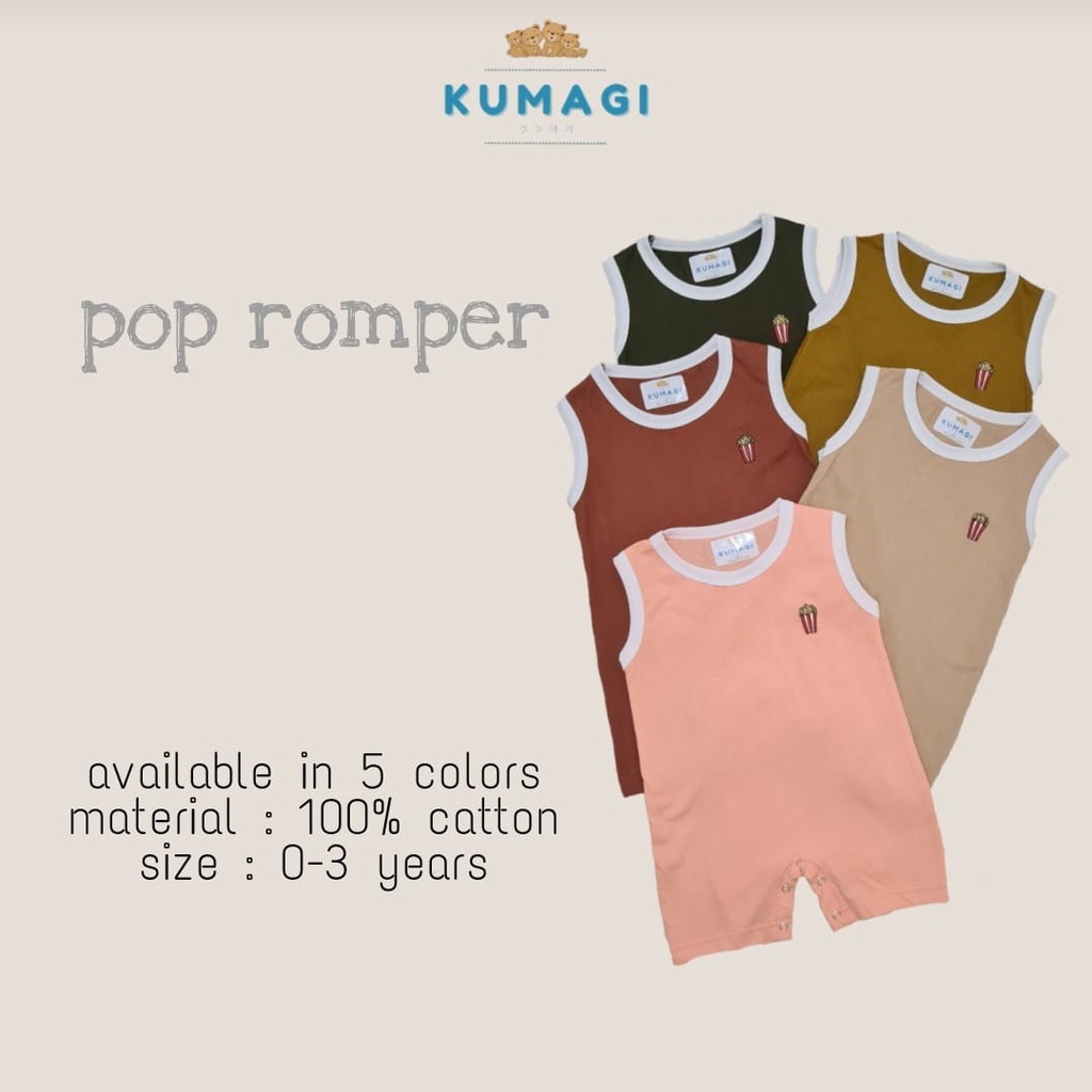 Kumagi - Jumper Pop Romper Bayi Lucu Cotton Unisex Usia 0-3tahun - Romper Baju Jumper Bahan Katun Anak Termurah Lokal