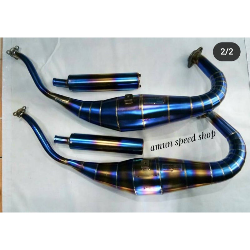knalpot Ninja R Ninja RR Cobra Blue moon titanium SS Project Barang original SS Project Ninja Ss RR