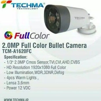 CAMERA CCTV TECHMA 2MP TCM-A16210FC OUTDOOR FULL COLOR