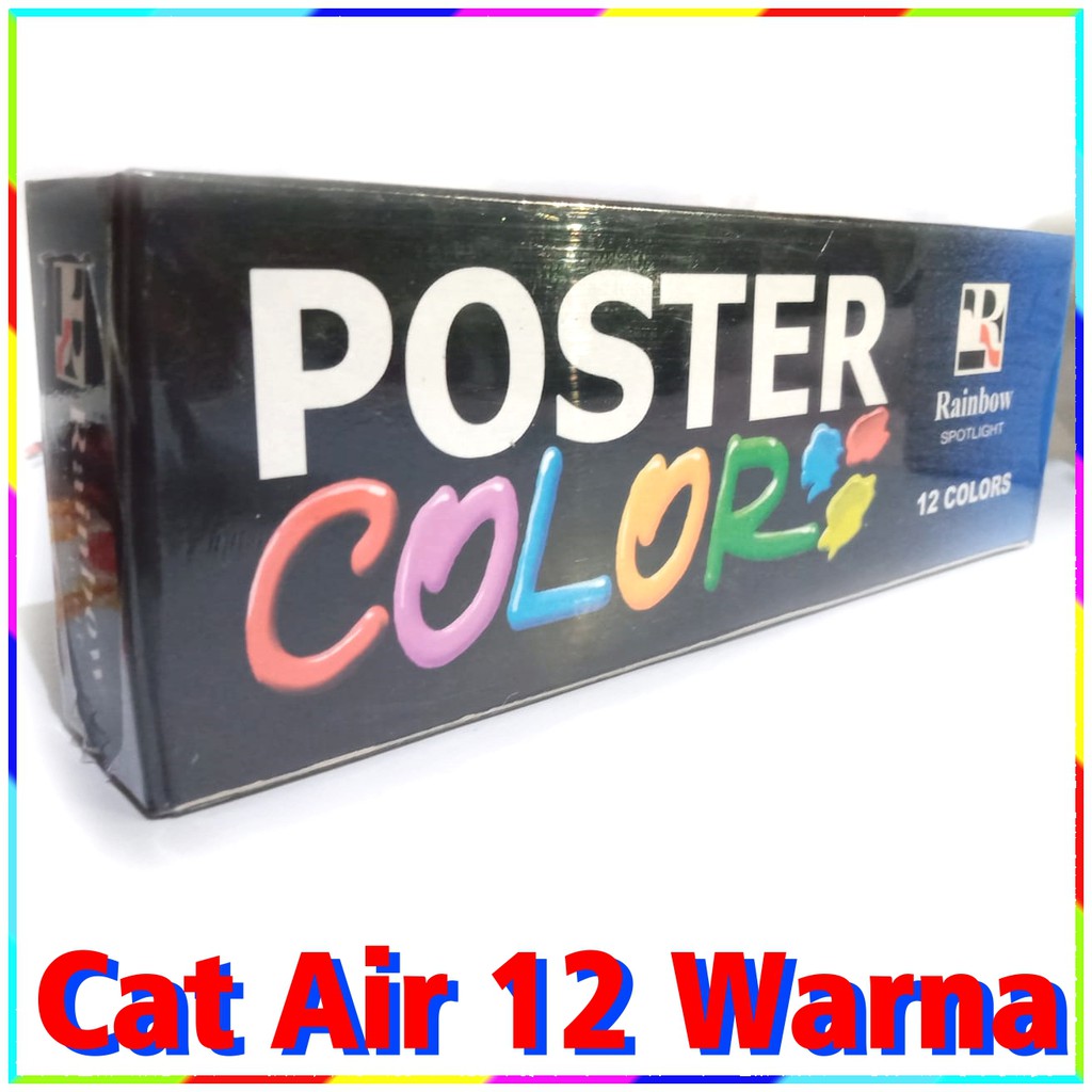 

Cat poster merek rainbow set 12 warna cat poster murah