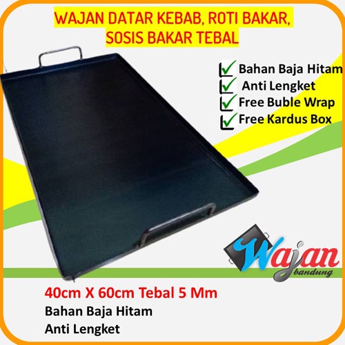 Wajan Datar Roti Bakar John Tepanyaki cumi bakar persegi panjang 40x60