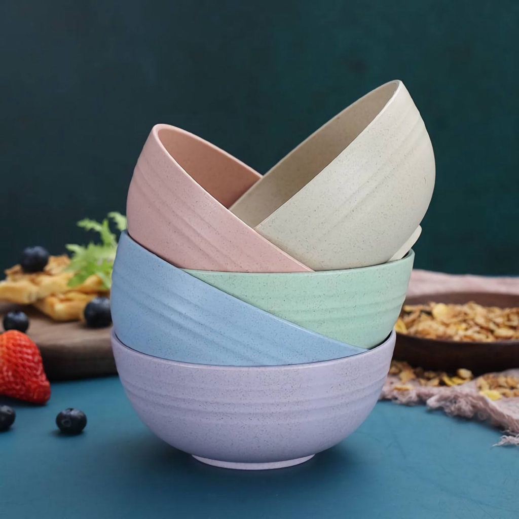 MurmerOfficial R654 Mangkok Wheat Straw Bowl | Mangkuk Plastik Microwave Warna Warni | Gandum kokoh | BPA Free