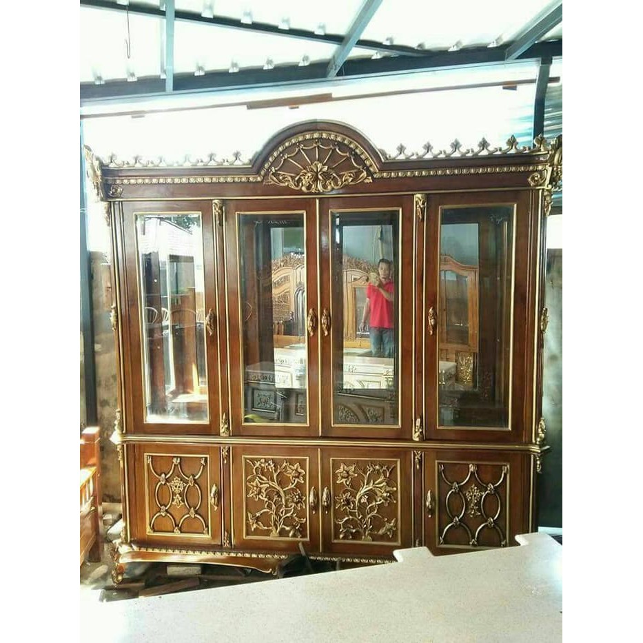 lamari pajangan mewah jati jepara, mebel jepara