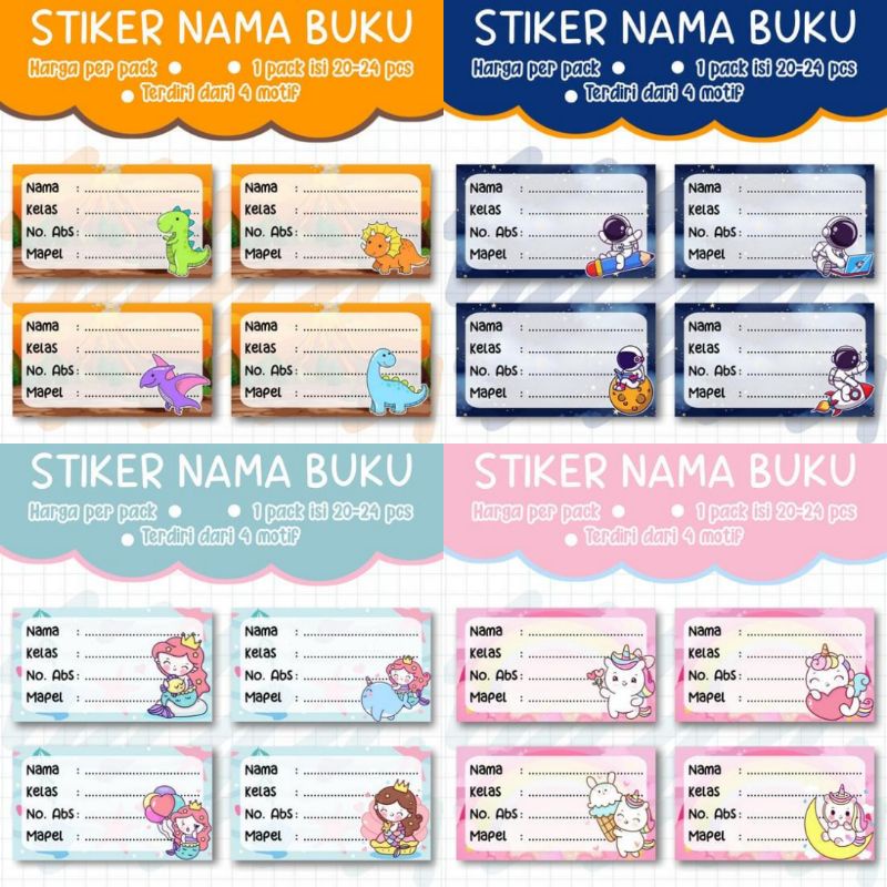 

STIKER NAMA BUKU KARAKTER ISI 20PCS