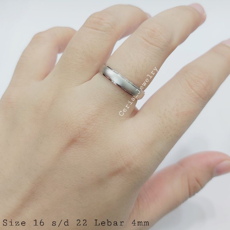 Cincin Perak Silver Asli 925 Lapis Emas Putih Model Couple Tunangan Dove - Cincin Pria Wanita Anti Karat