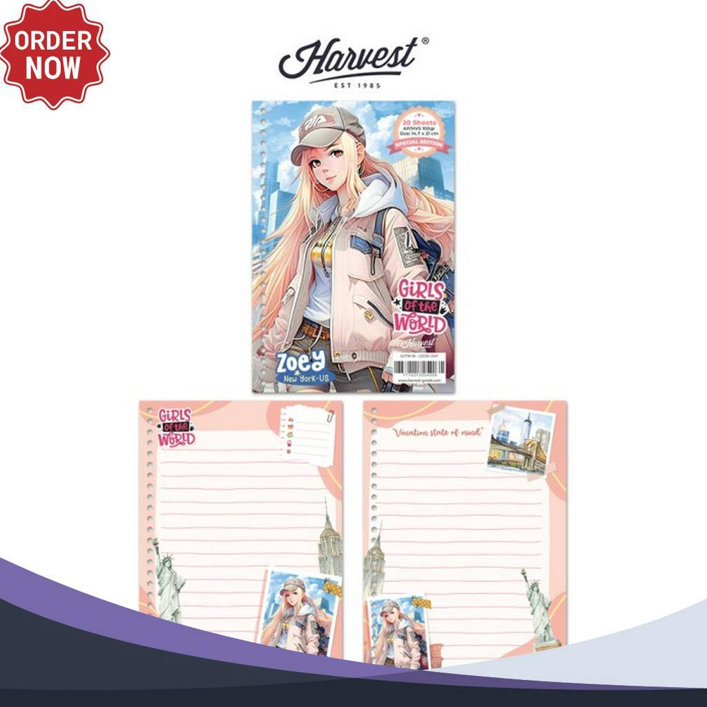 

RAIH DISKON Loose Leaf Kertas Binder Harvest A5 Girls of The World New York