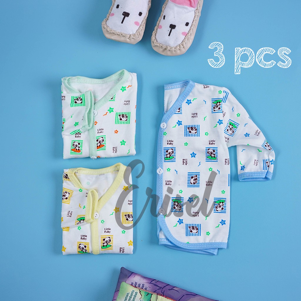 3 PCS BAJU BAYI BARU LAHIR/ PERLENGKAPAN BAYI/ BAJU PENDEK PANJANG KUTUNG