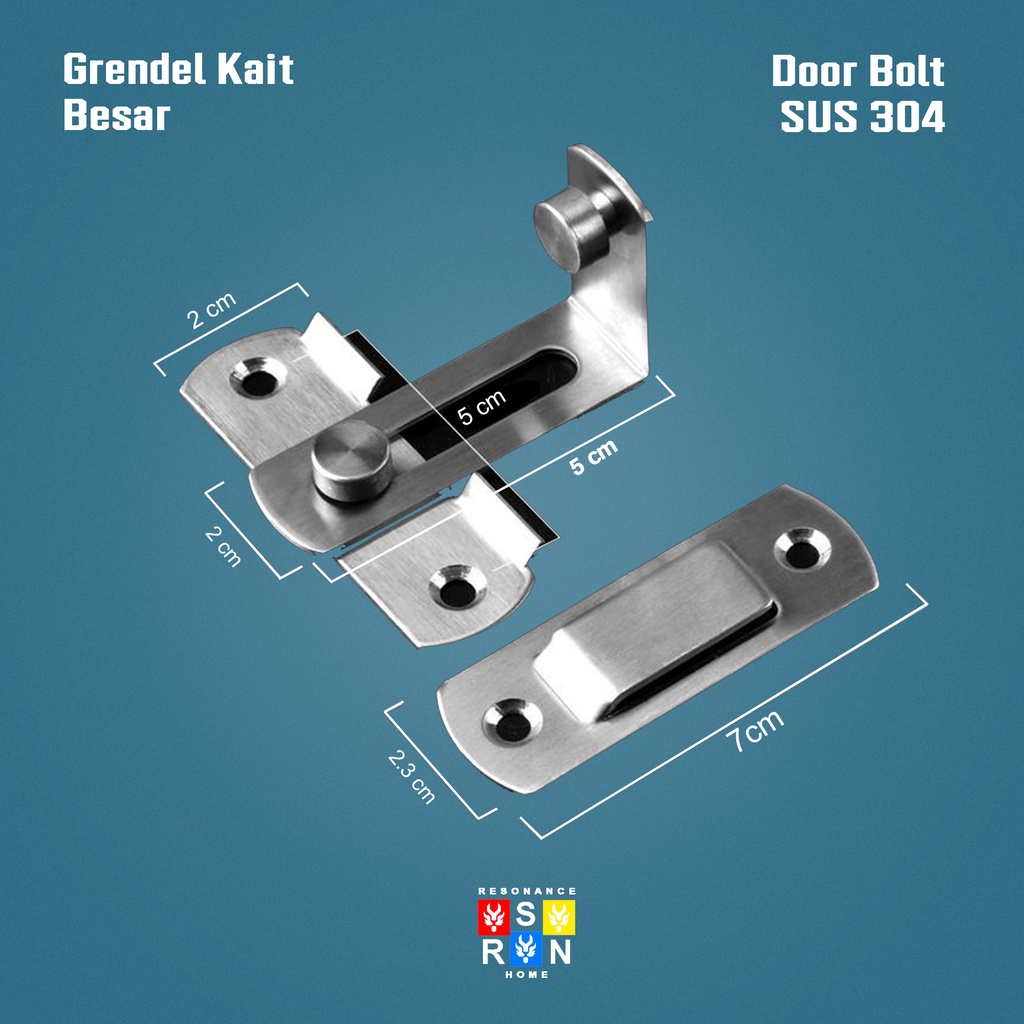 Grendel Kait Siku Sus 304 / Slot Pintu Geser Sliding Size Besar Resonance Home