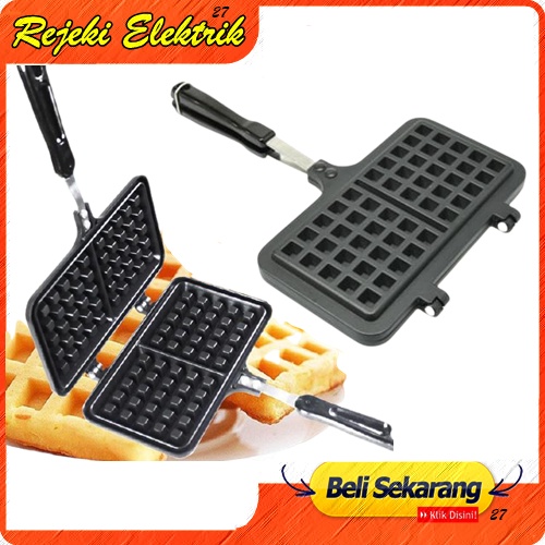 Waffle Maker Cetakan Kue Belgian - Double Waffle Pan HA-1476 Anti Lengket