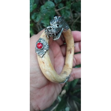 Gelang akar bahar putih kepala naga