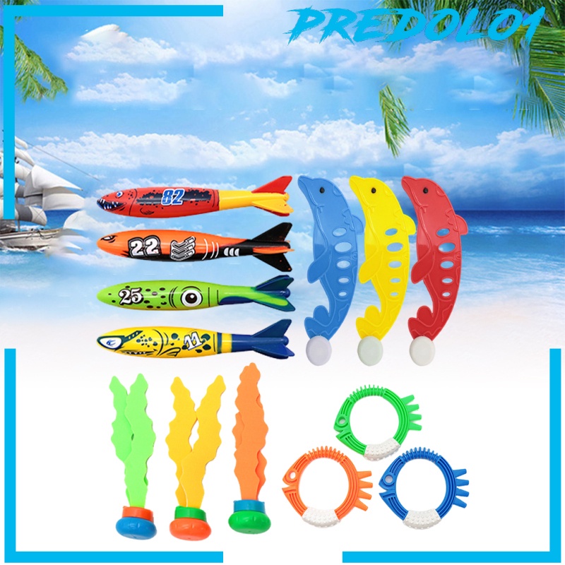 [PREDOLO1] Summer Pool Diving Toy for Boys Girls Dive Grass Pool Fish Underwater Games