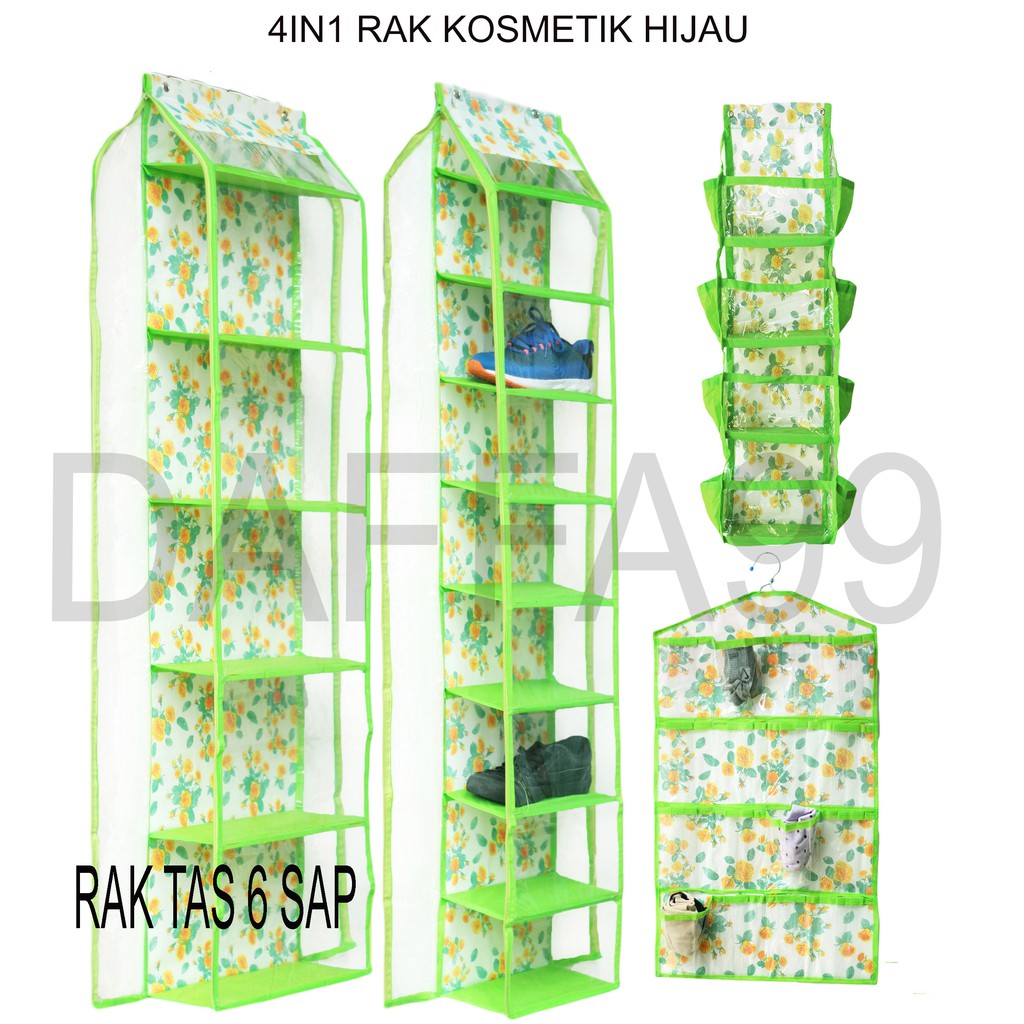 RAK SET 4 IN 1 ( tas sepatu jilbab kosmetik )