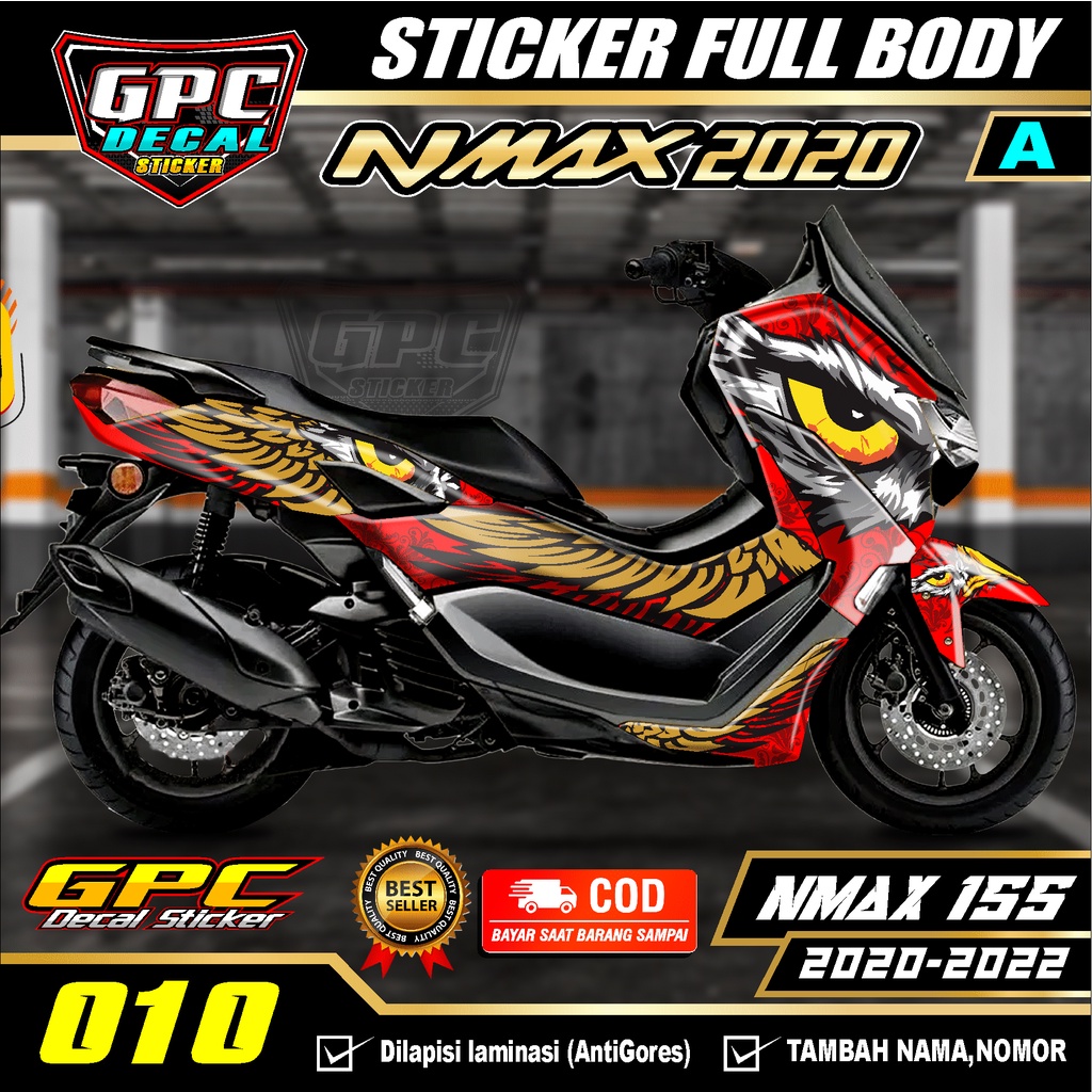 Decal Sticker Yamaha Nmax new 2020 Fullbody Mata Elang Eagle biru merah-010