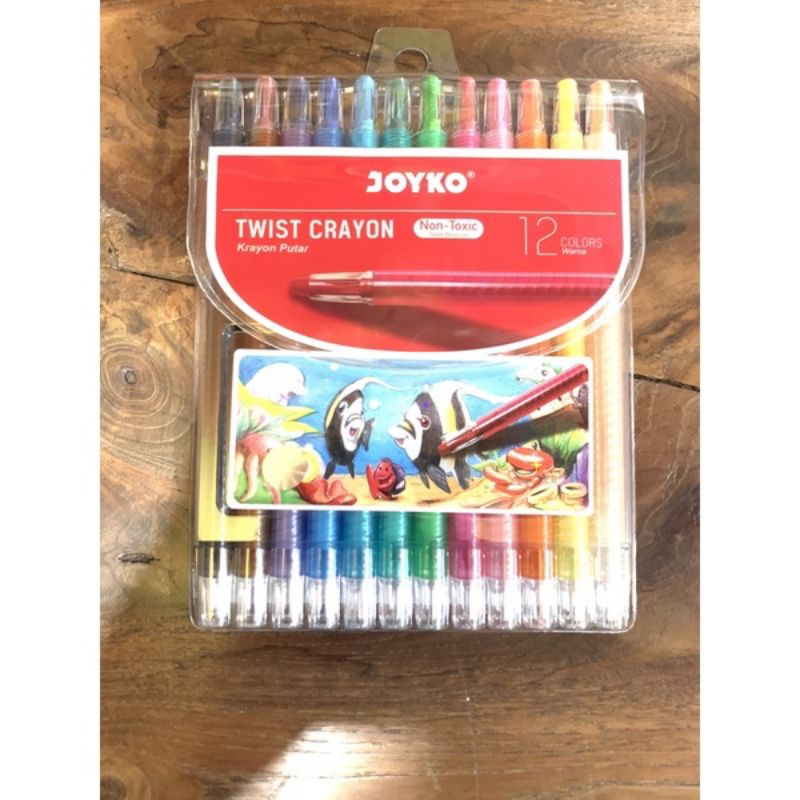 

Twist Crayon Joyko 12 Warna /Krayon Ulir Joyko Panjang /Krayon