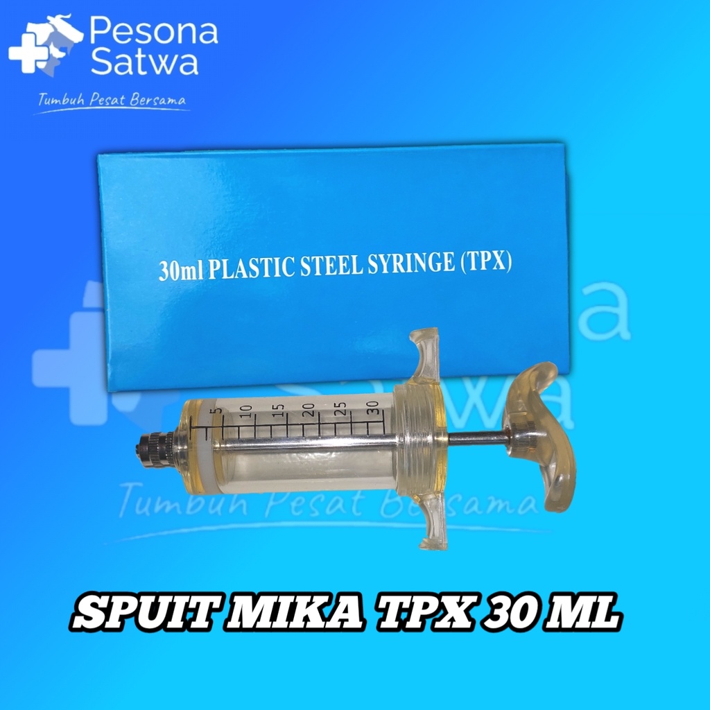 Spuit MIka TPX 30 ml Plastic Steel Syringe