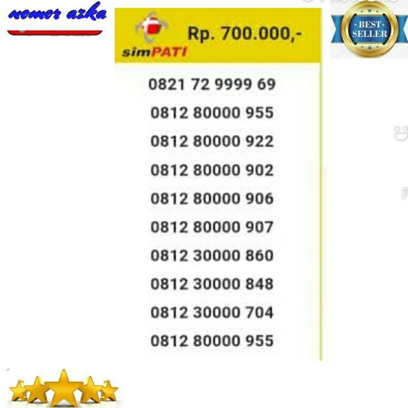 Nomor cantik simpati 08 212 212 1976 seri Tahun 1976 rapi Bsm03