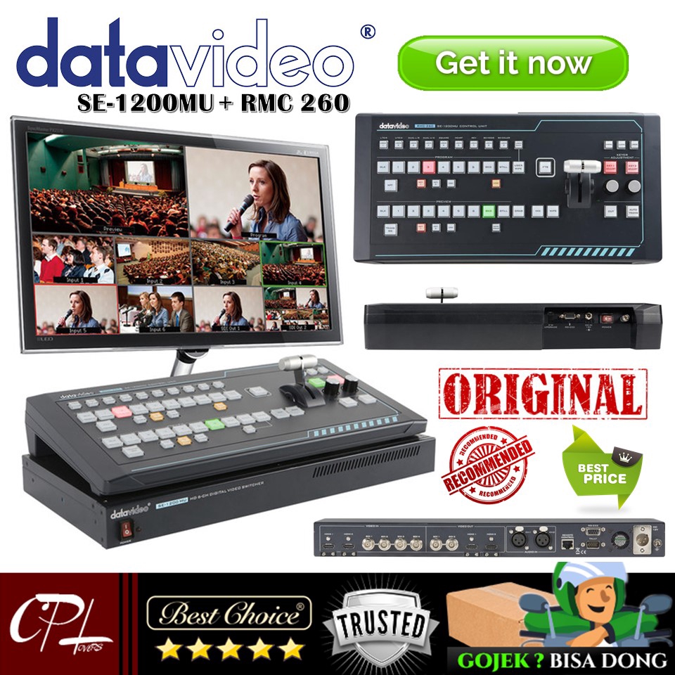 Jual Datavideo SE-1200MU 6-Input Switcher and RMC-260 Controller Bundle ...