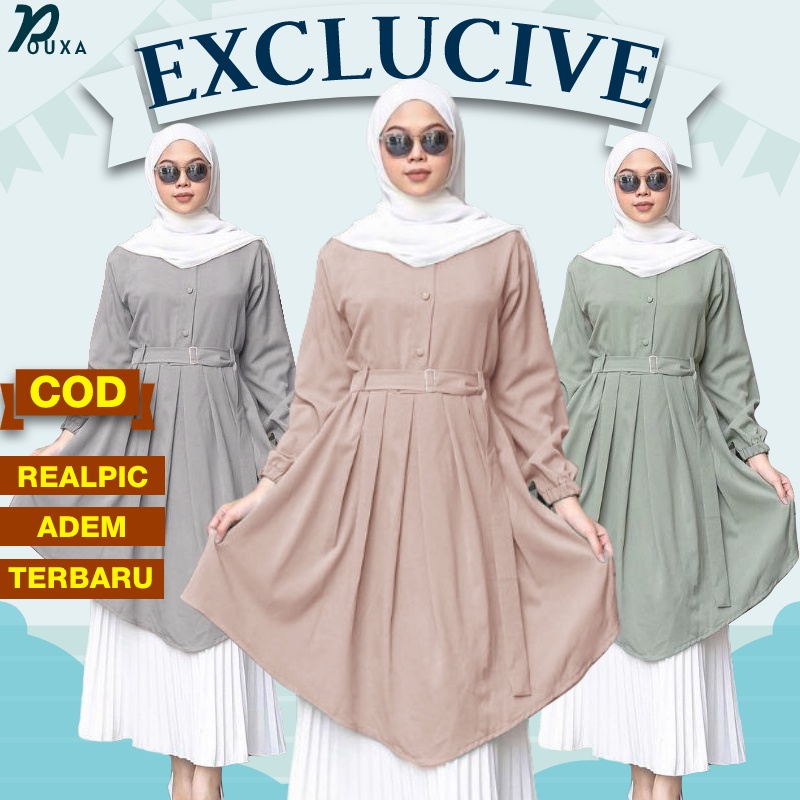 Baju Tunik Wanita Terbaru 2022 Kekinian Model Terbaru Atasan Tunik Polos Busui Friendly Remaja Dewas