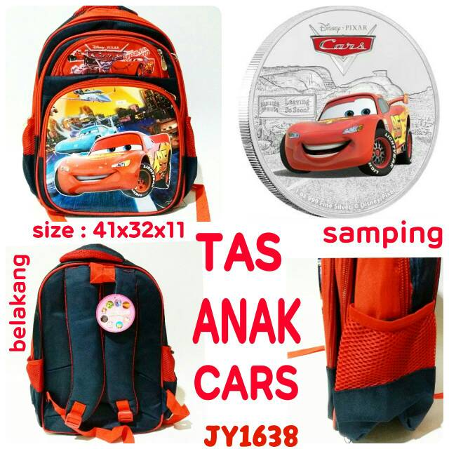 Tas Sekolah Anak Racing Mcqueen Cars Import Cowok Murah TK SD Paud Laki Laki Mobil Balap