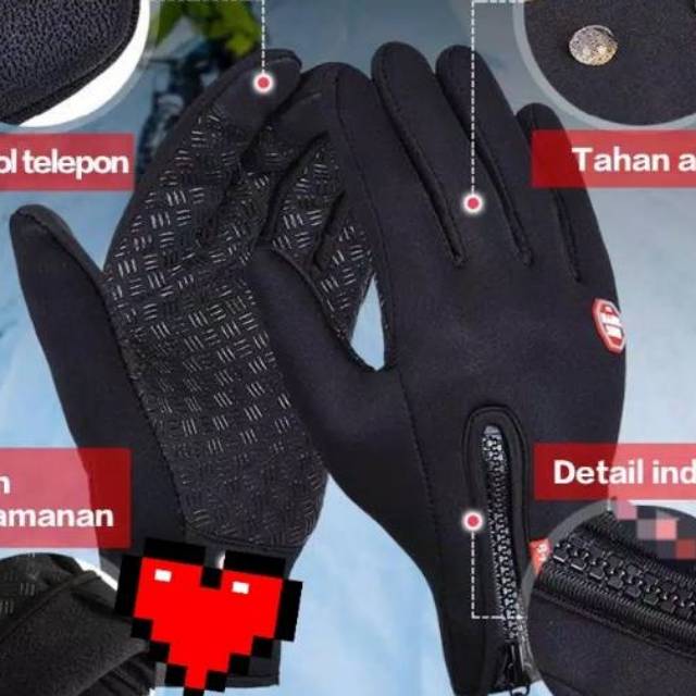 Sarung tangan motor, sepeda gunung, naik gunung, touch screen size M