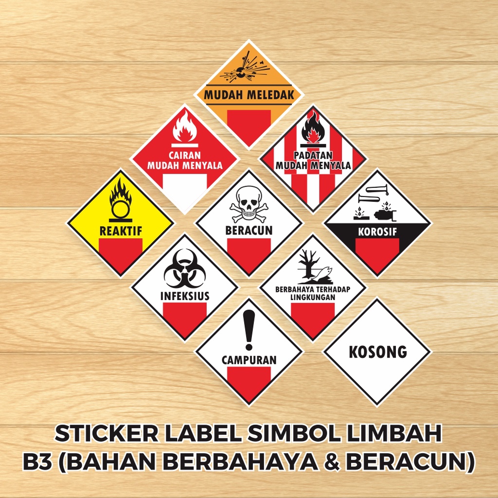 

Label Sticker Anti Air Vinyl Simbol Limbah B3 Stiker Bahan Berbahaya dan Beracun 15 x 15 cm