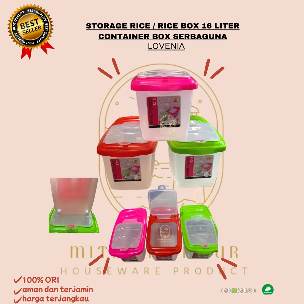 SALE!! CONTAINER BOX SERBAGUNA / RICE BOX / STORAGE BOX 16 Liter / TEMPAT BERAS