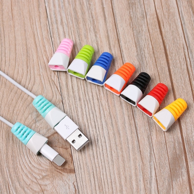 2pcs Cover Pelindung Kabel Data / Charger USB / Earphone Bentuk Spiral