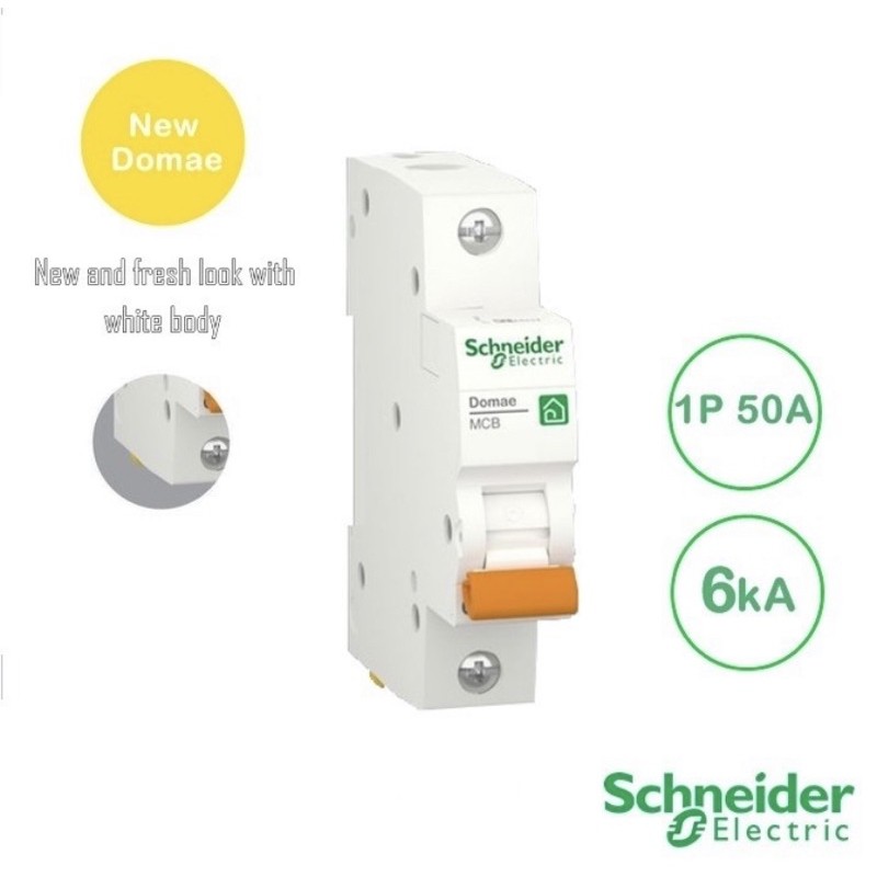 SCHNEIDER MCB 1 PHASE 2A/4A/6A/10A/16A/20A/25A/32A/40A/50A/63A