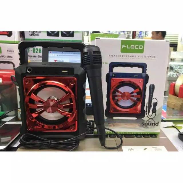 SPEAKER KARAOKE BLUETOOTH FLECO F-1914 BONUS MIC SPEAKER BLUETOOTH