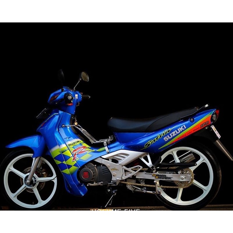 Striping sticker lis standar ORI SUZUKI satria r 2002 2003 biru hijau kenny Robert kanirobet lis sat