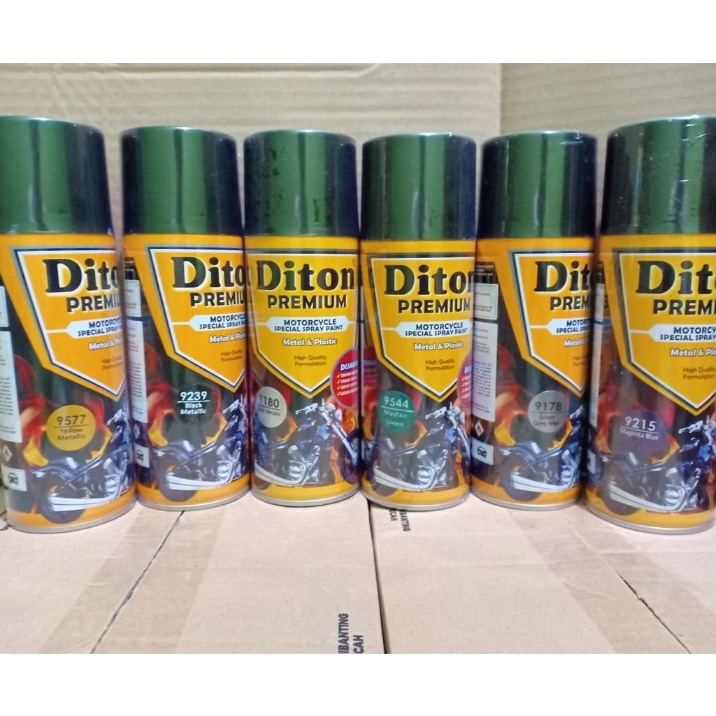 DITON Premium Pilok Pilox Warna Metallic / Metalik ( Black Metallic, Silver Grey Met, Silver Metallic, Myfair Green Hijau Metalik, Yellow Kuning Metalik, Magenta / Ungu Metalik ) 400cc/400ml