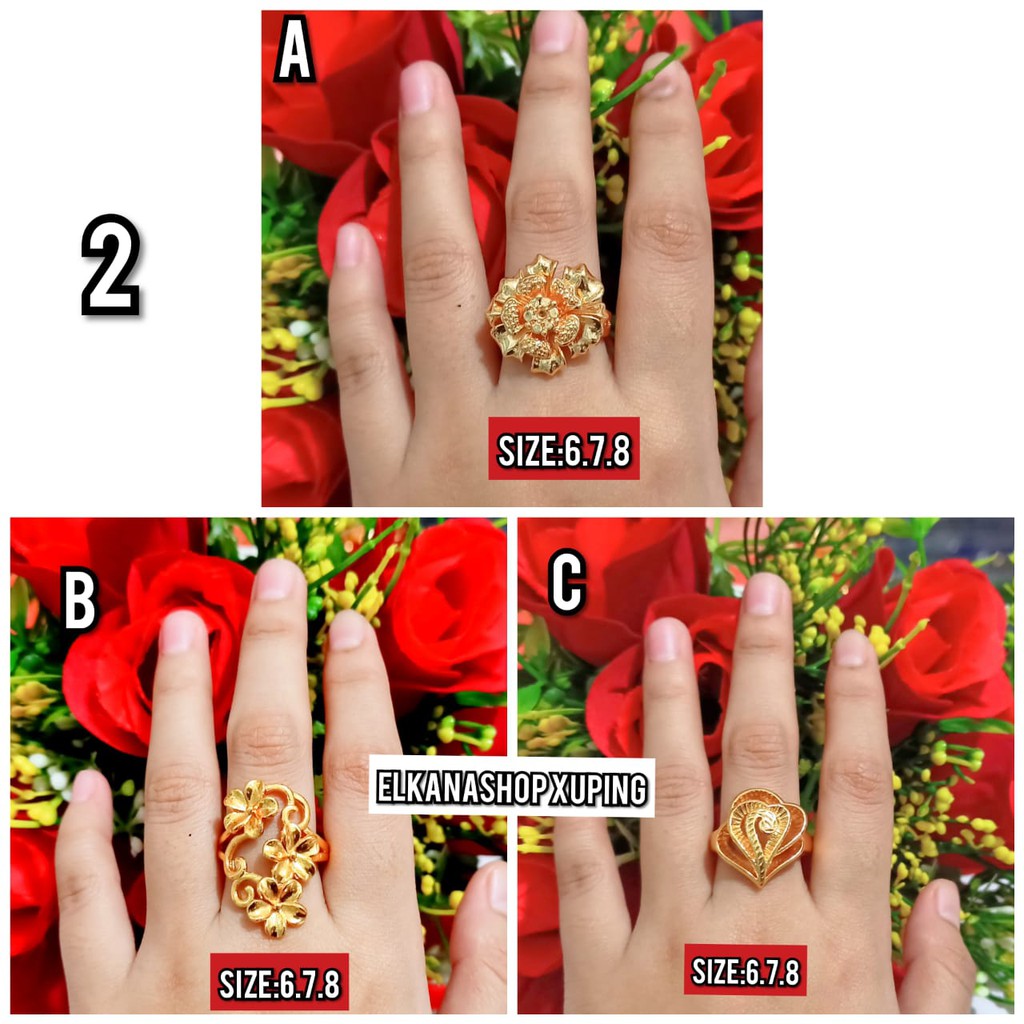 Cincin Dewasa motif mewah Xuping