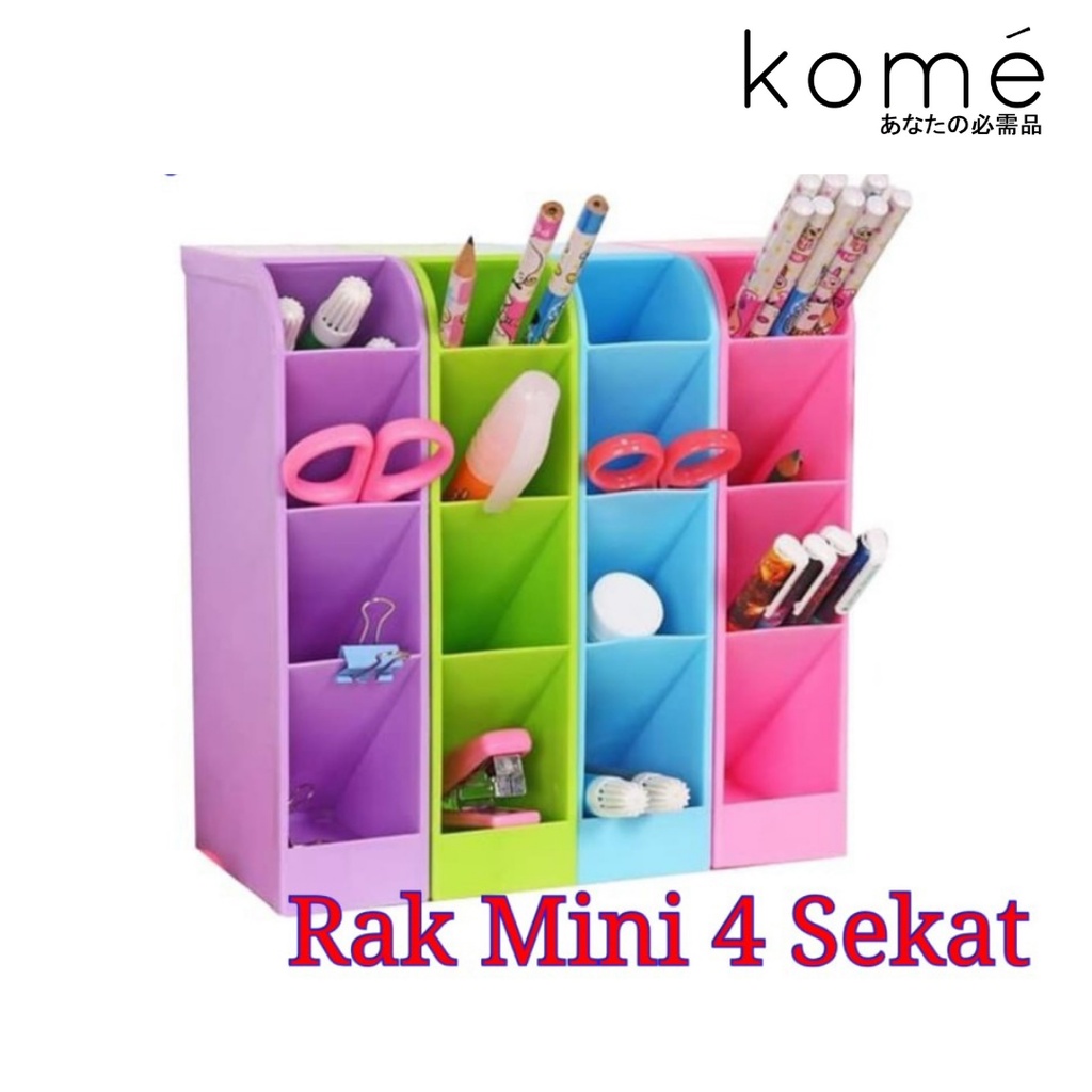 RAK MINI 4 SEKAT Tempat Alat Tulis / Mini Rack Tempat Sendok Gunting