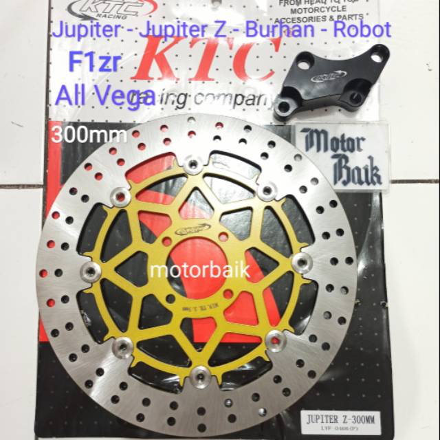 Piringan disk brake ktc jupiter z burhan - vega R - F1zr 300mm cakram depan plus breket kaliper
