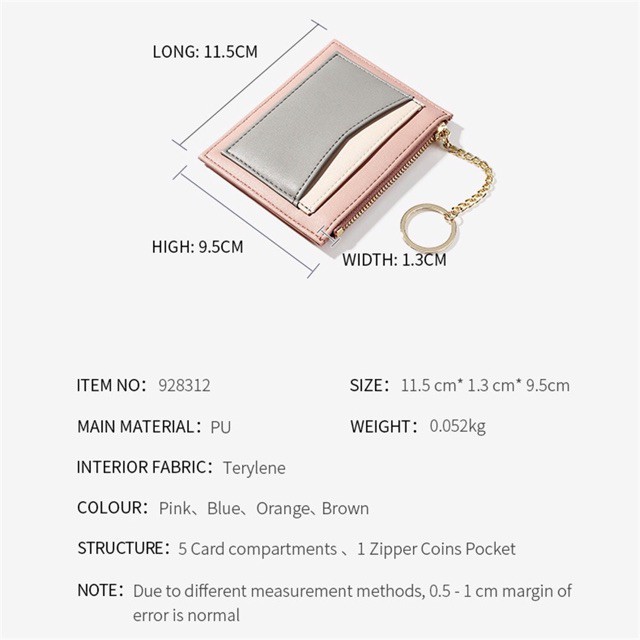 Card Holder Pasttel Murah / dompet Kartu Mini Korean Style Warna Pastel Free Asesoris Ring &amp; Chai