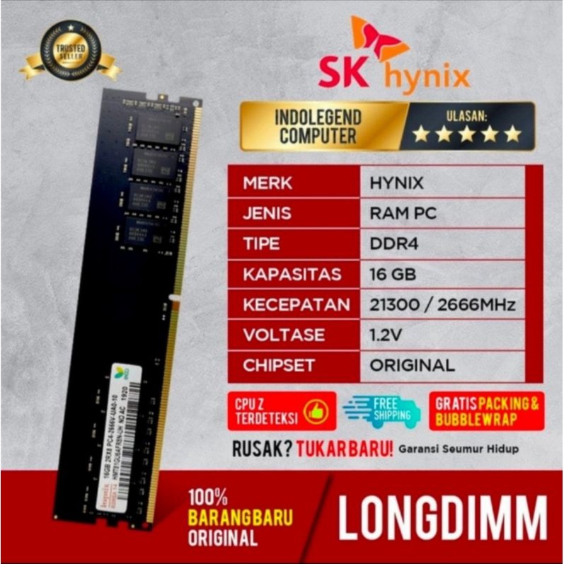 RAM HYNIX LONGDIM DDR4 16GB PC2666